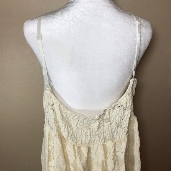 PZEOB Boho Cream Lace Midi Festival Summer Dress Vtg 70s Ins Womens Size NO TAG - Picture 14 of 16